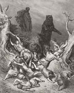 The Children Destroyed by Bears, illustration från Dores 