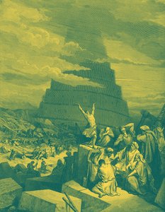 Språkförvirringen (Babels torn) - Bibeln av Gustave Dore