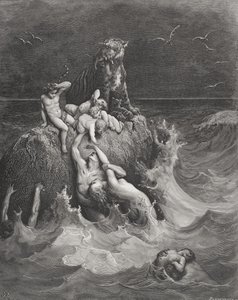 Syndfloden, illustration från Dores 