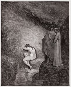 The Divine Comedy (La Divina Commedia, La Divine Comedie), Inferno, Canto 30: Myrrha, dömd för incest - av Dante Alighieri (1265-1321) - Illustration av Gustave Dore (1832-1883) av Gustave Dore