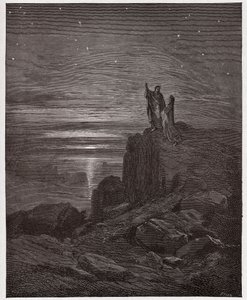 The Divine Comedy (La Divina Commedia, La Divine Comedie), Inferno, Canto 34: Poeterna kommer ur helvetet - av Dante Alighieri (1265-1321) - Illustration av Gustave Dore (1832-1883) av Gustave Dore