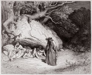 The Divine Comedy (La Divina Commedia, La Divine Comedie), Inferno, Canto 4: The innocent souls in Limbo - av Dante Alighieri (1265-1321) - Illustration av Gustave Dore (1832-1883) av Gustave Dore