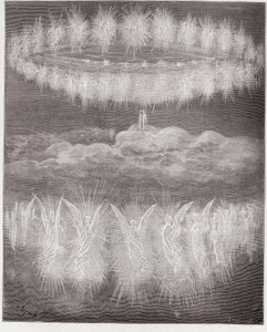The Divine Comedy (La Divina Commedia, La Divine Comedie), Paradiso, Canto 12: The rings of glorified souls in the sun - av Dante Alighieri (1265-1321) - Illustration av Gustave Dore (1832-1883) av Gustave Dore