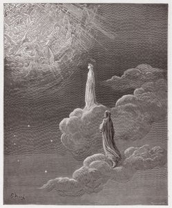 Den gudomliga komedin (La Divina Commedia, La Divine Comedie), Paradiso, Canto 14: Dante och Beatrice översatta till Mars sfär - av Dante Alighieri (1265-1321) - Illustration av Gustave Dore (1832-1883) av Gustave Dore