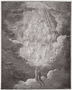 Den gudomliga komedin (La Divina Commedia, La Divine Comedie), Paradiso, Canto 21: Beatrice och Dante i Saturnus sfär - av Dante Alighieri (1265-1321) - Illustration av Gustave Dore (1832-1883) av Gustave Dore