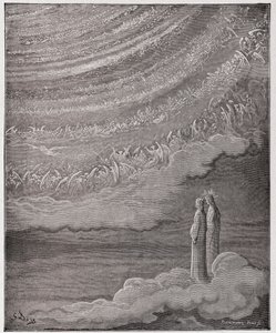 The Divine Comedy (La Divina Commedia, La Divine Comedie), Paradiso, Canto 28: The scintillating host of heaven - av Dante Alighieri (1265-1321) - Illustration av Gustave Dore (1832-1883) av Gustave Dore