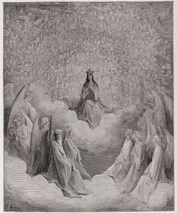 The Divine Comedy (La Divina Commedia, La Divine Comedie), Paradiso, Canto 31: The queen of heaven - av Dante Alighieri (1265-1321) - Illustration av Gustave Dore (1832-1883) av Gustave Dore