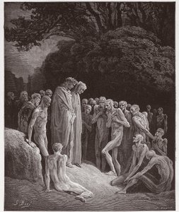 The Divine Comedy (La Divina Commedia, La Divine Comedie), Purgatorio, Canto 23: The souls of the gluttonous - av Dante Alighieri (1265-1321) - Illustration av Gustave Dore (1832-1883) av Gustave Dore