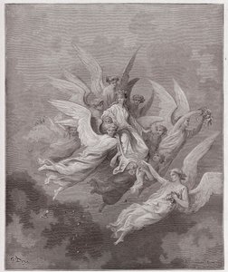Den gudomliga komedin (La Divina Commedia, La Divine Comedie), Purgatorio, Canto 30: Beatrice bland änglarna - av Dante Alighieri (1265-1321) - Illustration av Gustave Dore (1832-1883) av Gustave Dore