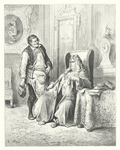 La Fontaines fabler: Skomakaren och bankiren (gravyr) av Gustave Dore