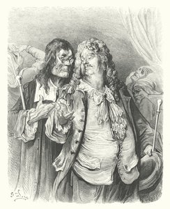 La Fontaines fabler: Läkarna (gravyr) av Gustave Dore