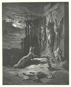 La Fontaines fabler: Den engelska räven (gravyr) av Gustave Dore
