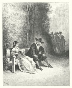 La Fontaines fabler: Jungfrun (gravyr) av Gustave Dore
