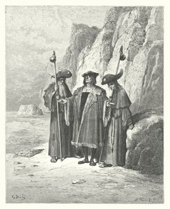 La Fontaines fabler: Ostronet och dess fordringsägare (gravyr) av Gustave Dore