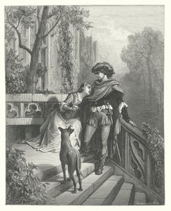 La Fontaines fabler: De två duvorna (gravyr) av Gustave Dore