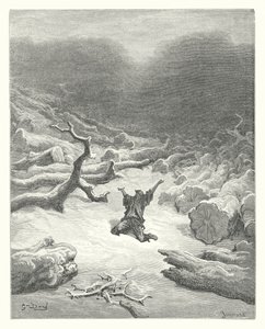 La Fontaines fabler: Skogshuggaren och Merkurius (gravyr) av Gustave Dore