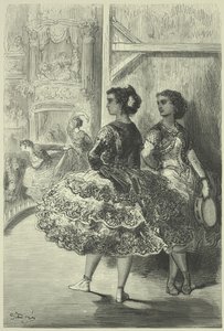 Fandango på teatern San Fernando, Sevilla av Gustave Dore