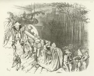 Slottets herrar och damer. Tidigt 1500-tal (gravyr) av Gustave Dore