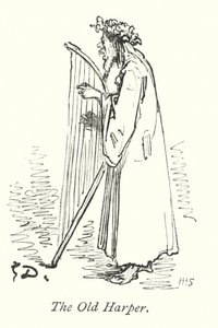 The Old Harper (gravyr) av Gustave Dore