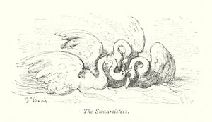 Svanesystrarna (gravyr) av Gustave Dore
