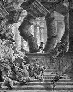 Samsons död - Bibeln av Gustave Dore