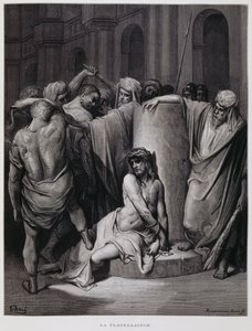 Flagelleringen av Kristus; Illustration från Dore-bibeln av Gustave Dore