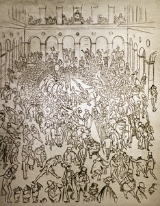 Den hektiska kapitalistiska världen på Parisbörsen, av Gustave Dore av Gustave Dore
