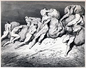 Hamstrarna och slösarna, 1857. av Gustave Dore