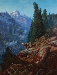 Den förlorade kon 1852 (Olja på duk) av Gustave Dore