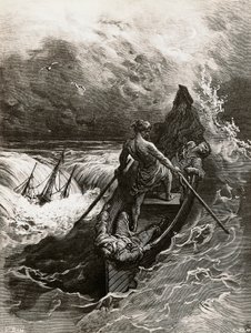 The Mariner, from the Rime of the Ancient Mariner, dikt av Samuel Taylor Coleridge (1772-1834), illustration av Gustave Dore