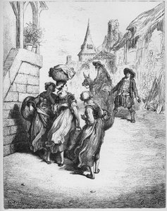 Mjölnaren, hans son och åsnan - från "Fables" av Jean de La Fontaine av Gustave Dore