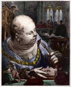 Pilgrimerna äts i sallader - illustration från "Gargantua och Pantagruel", av Francois Rabelais - gravyr av Gustave Dore av Gustave Dore