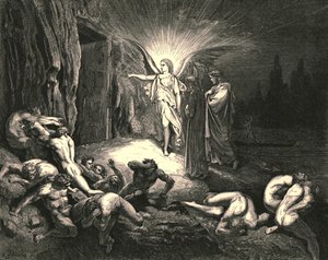Till porten kom han och rörde vid den med sin trollstav, c1890. av Gustave Dore