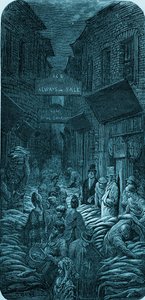 Viktoriansk fiskmarknadsgravyr av Gustave Doré av Gustave Dore