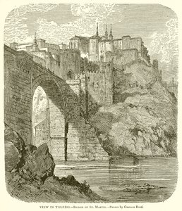 Utsikt i Toledo.--Bro of St. Martin av Gustave Dore