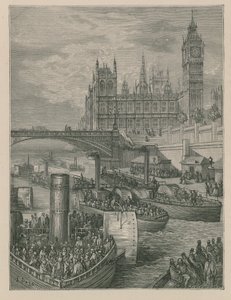 Westminster Stairs - Steamers Leaving av Gustave Dore