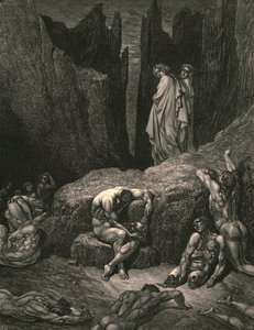 Därför fäster du ännu ditt syn nedan bland de lemlästade och eländiga skuggorna, c1890. av Gustave Dore