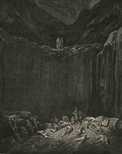 ...allrannsakande rättvisa, domar att straffa förfalskarna, c1890. av Gustave Dore