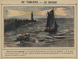 Båten (färg litho) av Gustave Fraipont