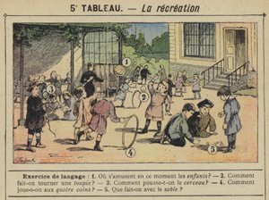 La rekreation (färg litho) av Gustave Fraipont