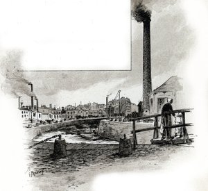 Utsikt över den torra flodbädden av kanalen Saint-Martin under reningsperioden Teckning av Gustave Fraipont (1849-1923) hämtar från "La seine a travers Paris" av Saint-Juirs av Gustave Fraipont