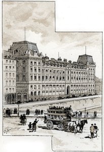 Utsikt över polisavdelningen på quai des golfevres, Paris Teckning av Gustave Fraipont (1849-1923) från Saint-Juirs av Gustave Fraipont