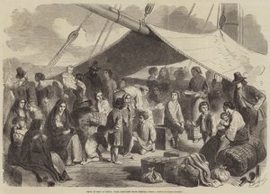 Deck of Ship at Ringo, with Refugees from Messina  av Gustave Janet