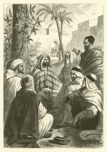 Den arabiska berättaren (gravyr) av Gustave Janet