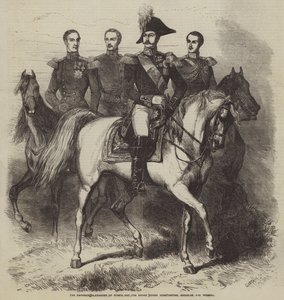 Kejsaren Alexander av Ryssland och storhertigarna Konstantin, Nikolaus och Mikael av Gustave Janet