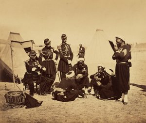 Camp de Châlons: Zouaves de la Garde i bivack av Gustave Le Gray