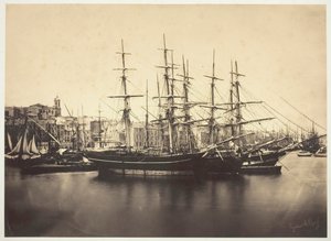 Fartyg i hamnen i Sète, 1857. av Gustave Le Gray