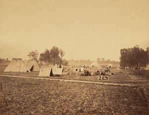 [Tält och militär utrustning, Camp de Chalons] av Gustave Le Gray