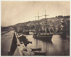 Hamnen och staden Sète-Mediterranean Port et Ville de Sète-Mediterranée, 1857. av Gustave Le Gray