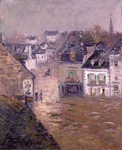 Fine Rain, Pont Aven, ca 1922 (olja på duk) av Gustave Loiseau